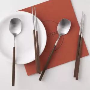 [마이모노샵][마이모노샵] 단풍나무 메이플우드 핸들 스텐 사각 숟가락 젓가락 스푼 (17307876)