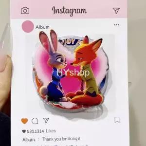  주토피아 닉 주디 아크릴 그립 스마트톡 스탠드 톡 폰 휴대폰 핸드폰 거치대 홀더