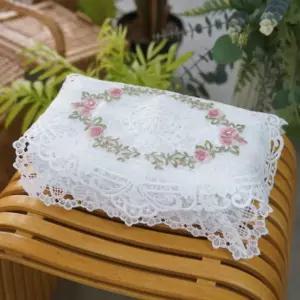 리본 플라워 자수 레이스 티슈 커버천커버 보관함 휴지꽂이 각커버 덮개 인테리어 케이스