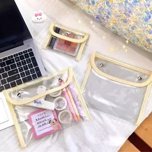 (쓰러담아) 투명 똑딱 PVC 파우치 다용도 동전지갑똑딱치 클리어치 도치 카드 화장품치 립스틱치 필통 PVC