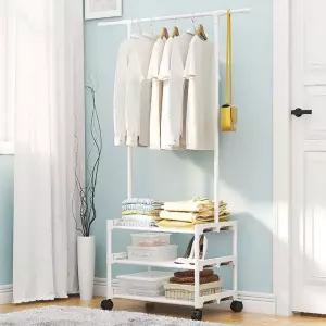 이동식 스탠드 옷걸이 수납 철제 행거 헹거 옷장 선반조립식 폴행거 이동형 드레스룸
