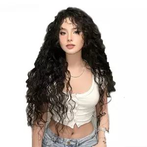 프라이빗 여성 라틴 히피펌 롱 염색 탈색 반가발 통가발