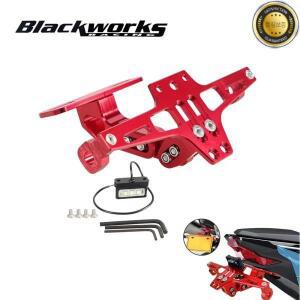 범용 오토바이 테일 깔끔한 번호판 거치대 브래킷 펜더 제거기 LED 조명 조절 가능한 등록 플레이트 레드