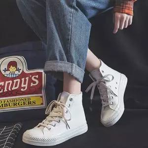 캐주얼 올화이트 하이탑 단화 스니커즈 운동화삭스 어글리 여자 키높이 통굽 높이 니트 여성 캔버스 슈즈