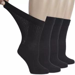 휴 우골리 여성용 면 크루 양말 넓고 얇고 헐렁한 핏과 신축성 심리스 토 논 바인딩 탑 4-8켤레