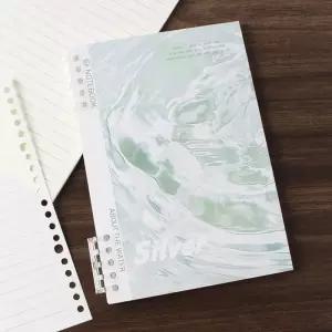 아쿠아 A5 루스리프 유선 노트 2p세트 60매 실버공책 사무실 고급 예쁜 팬시 고등학생 캠퍼스 수학