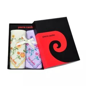 플라워자수 여성 손수건 2매입 고급케이스 선물행사 답례품 선물용 면손수건 아사 등산