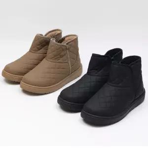 여성 따뜻한 겨울 털 기모 방한 미들부츠스웨이드 부츠숏 신발 방수 패딩 퍼부츠 세무