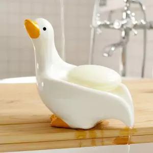 비누받침대 세면대 화이트 거치대 오리홀더 욕실 비누각 걸이 물빠짐 트레이 케이스 비누곽