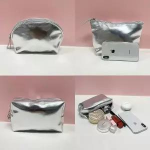 [콩심팥심]쓰리폼실버파우치 여행용 라운드 스퀘어 수납 화장품 투명 파우치