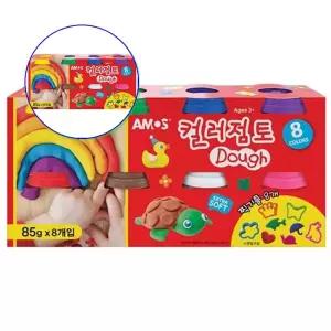 쌍문상회 산뜻한 유아 키즈 컬러점토 8개입 아모스 미술 학습용