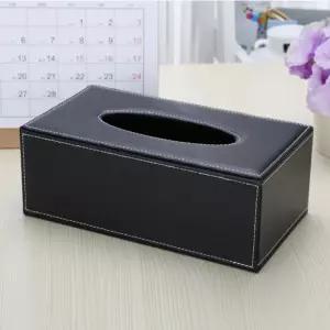 모던 가죽 휴지케이스(25cm) (블랙)각티슈 커버 미용 화장지 각커버