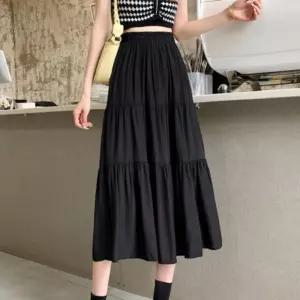 주름 스커트 롱치마 밴딩 A라인 심플 데일리플리츠 니트