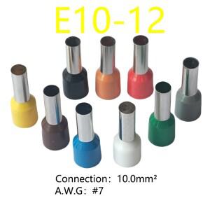 절연 페룰 케이블 매트 카펫 러그 아일릿 튜브 황동 와이어 커넥터 압착 터미널 엔드 블록 E10-12 100PCs