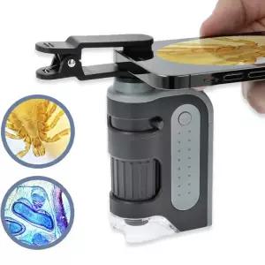 카슨 LED 소형 현미경 스마트폰 연결 클립 포함 60 배 120배MM-350