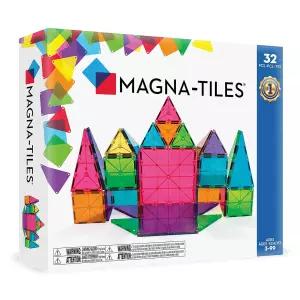 MAGNA-TILES 클래식 32피스 마그네틱 건설 세트 오리지널 빌딩 브랜드