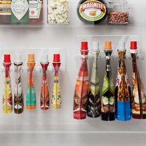 벽걸이형 향신료 가방 보관 랙 투명 양념 정리대 선반 밀봉 클립 스탠드
