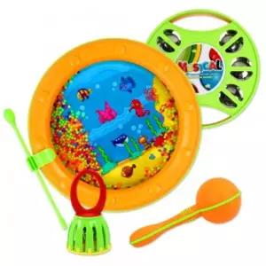 오즈토이 쉐이킹 씨사운드 악기세트 ws207 해저드럼 이커 탬버린 마라카스아기커 음악놀이완구 감각발달 장