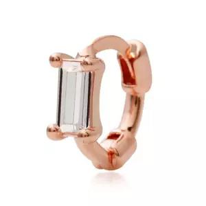 14K 골드핀 화이트 스퀘어 링 피어싱 (한쪽판매)데일리 금침 여친선물 로즈 여자 결혼식 귀걸이 김침