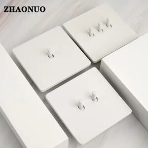 빈티지 황동 레버 벽 조명 토글 스위치 흰색 매트 스테인레스 스틸 패널 1-4 갱 2 웨이 가정용 EU 소켓