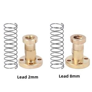 T8 백래시 방지 리드 스크류 황동/POM 스프링 너트 제거 갭 2mm/4mm/8mm CNC 3D 프린터 부품 Ender 3 CR10