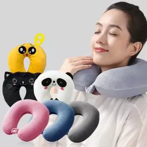 단추있는 목베개 사무실 차량용 장거리 이동가능부드러운베게 휴대용베게 기내용 받침쿠션 낮잠 공항베게