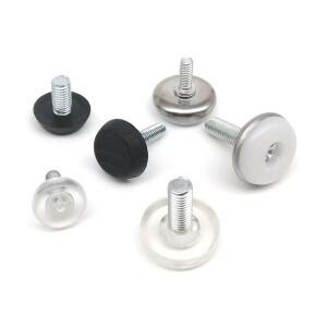 12pcs 블랙 투명 철 플라스틱 가구 테이블 의자 소파 다리 피트 조정 가능한 레벨러 글라이드 패드 M6 M8