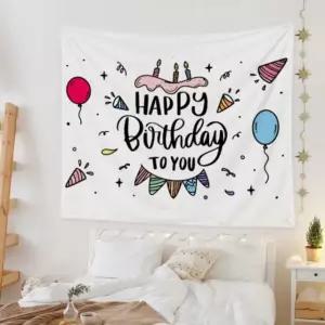 야외파티 생일축하 공간 거실인테리어 생일파티 패브릭포스터