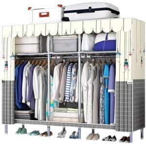 철제 비키니 옷장 이불장 보관 이음매에 조립 탄소강 용품 시스템 그레이 침실