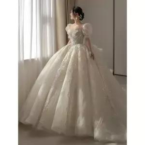 셀프 스몰 웨딩 웨딩드레스 파티 드레스 레이스