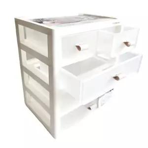 멀티 플라스틱 틈새 미니 서랍장 4단 수납함책상 3단 정리 투명함 위서랍 수납함 데스크오거나이져 책상 나