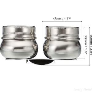 팔레트 컵, 뚜껑과 클립이 있는 페인트 냄비 용기 컵 유화용 스테인레스 스틸 더블 디퍼, 실버