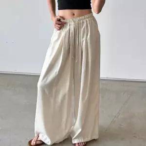 [신상오픈런]여성 린넨 핀턱 와이드 바지 여름 밴딩 팬츠 (36232159)