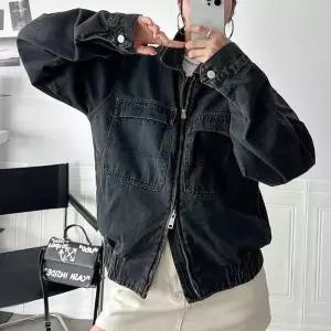 [신상오픈런]빈티지 트러커 스트릿 집업 개강룩 봄버 진청자켓 (30094122)