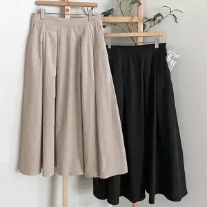 [신상오픈런]플레어롱스커트 에이라인 봄출근 단정한 검정치마 (30090544)