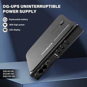 36W DC1036L UPS 무정전 전원 공급 장치 5V-24V 출력 18650 교체 가능한 배터리 라우터 NAS 모뎀 및 네트
