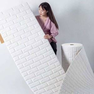 볼록 벽돌 시트지 10mx70cm 폼블럭시트지 셀프 샤인 접착식 스티커 거실 접착형 도배