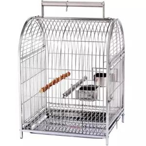 스테인레스 앵무새 케이지 휴대용 가방 이동장 손잡이 사육장 아크릴 하우스 새장 놀이터