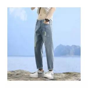 남자 일자핏 청바지 봄가을 데님 9부 팬츠 어울리는 주니어 배기핏 조거 원픽1