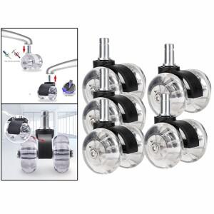 5X 컴퓨터 사무실 의자 캐스터 폴리우레탄 바닥 바퀴 범용 교체 2 인치 파이