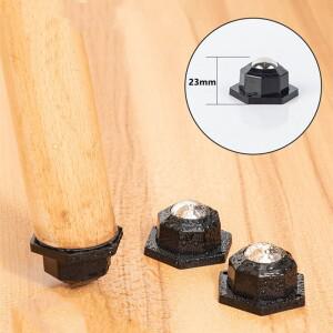 헤비 듀티 캐스터 4개 - 200kg 하중 용량, 360도 회전 ° 가구 및 장비용 무소음 바퀴