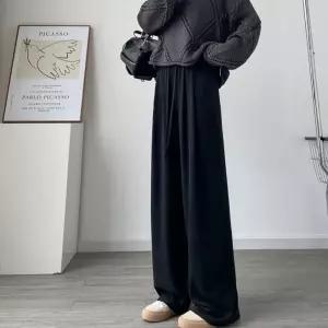 여자 데일리 편안한 바지 골지 롱 와이드 스타일 밴딩 츄리닝바지 추리닝 트레이닝팬츠 운동복 돌핀 여성