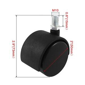 범용 의자 휠 사무실 캐스터, 가구 회전 트윈 휠, 교체 부품, M10 x 15mm, 5 개