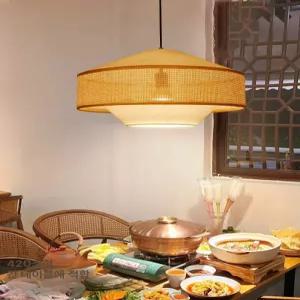 대나무 갓등 일식당 샹들리에 조명 식탁 램프 천장