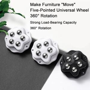 4개 자체 접착 캐스터 휠 슈퍼 하중 베어링 5개 비드 범용 360 ° 가전제품 보관함용 회전 바퀴