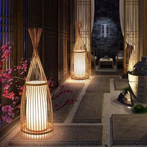 플로어 램프 라탄 가구 장식 반영구 일식집 따스한 헹거 린넨커버가능 스탠딩조명