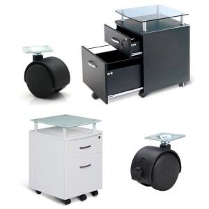 4개 바퀴, 범용 브레이크 회전 검정색 가구 캐비닛, 선반 및 소형 카트에 사용됨