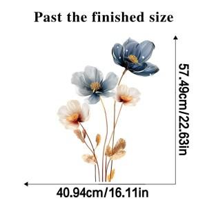 3D 연꽃 레트로 비닐 PVC 벽 스티커, 거실 침실 장식, 미적 벽지, 홈 꽃