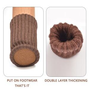 16Pcs 의자 다리 양말 니트 가구 피트 바닥 보호기 미끄럼 방지 패드 침묵 두꺼운 테이블 커버