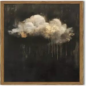 다크 무디 구름 벽 아트 빈티지 비 장식 그림 추상 고딕 하늘 풍경 아카데미 3D 텍스처 손으로 그린 침실